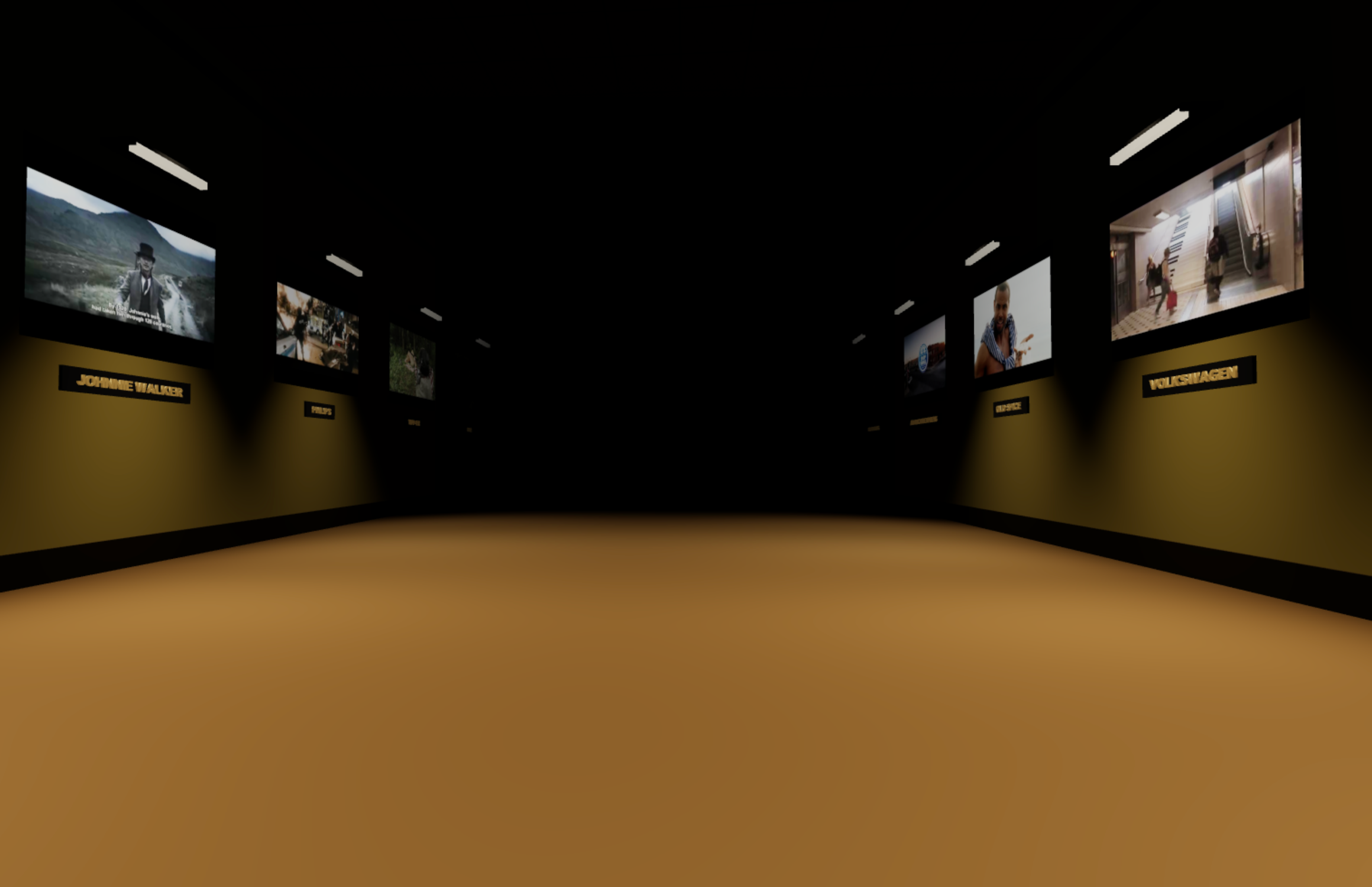 The AdRooms — endless hall of glowing advertisements