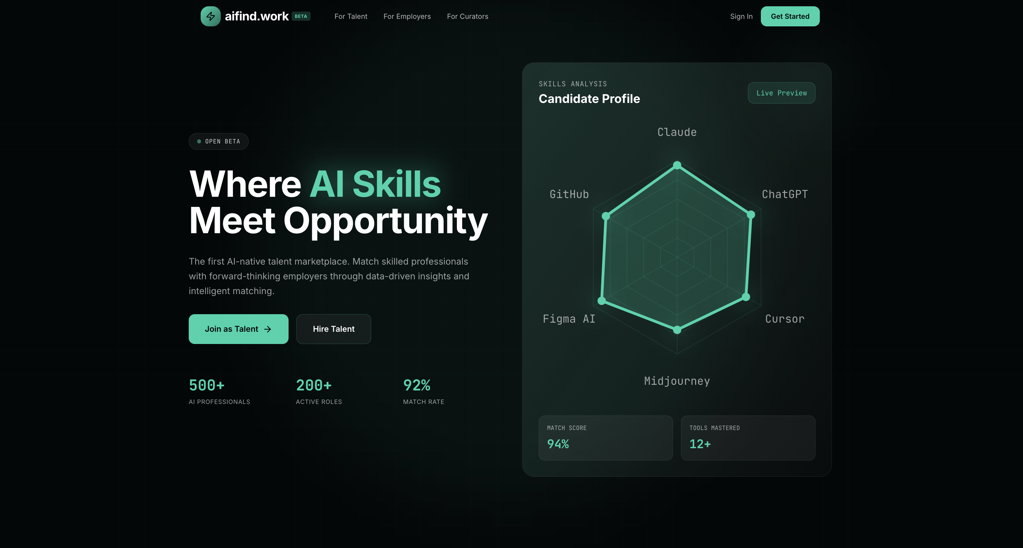 AIFind.work landing page